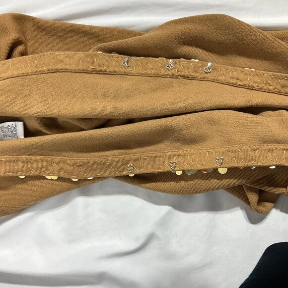 Camel Twinset with Sequins Sz Med - Picture 14 of 14